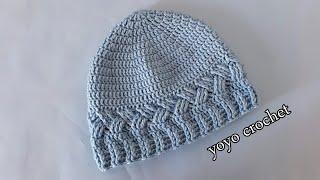 كروشية طاقية  قبعة  كاب روووعة + شرح تنفيذها لأى مقاس  - Crochet a hat step by step#يويو_كروشية