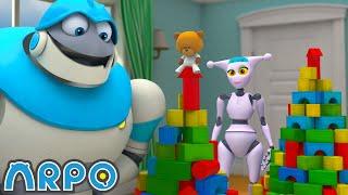 Robot Babysitter Tower Challenge  ARPO 1 HOUR  Rob the Robot & Friends - Funny Kids TV