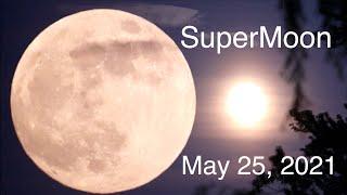 SuperMoon Full Moon Rising Lunar Eclipse Night - May 25 2021