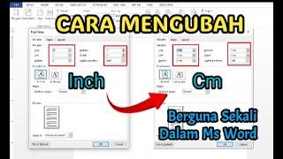 Cara Mengubah Margin dari Inchi ke Cm di word