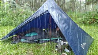 SOLO CAMPING HEAVY RAIN - RELAXING CAMPING IN THE RAINRELAXING RAIN SOUNDS - ASMR