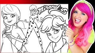 Coloring Miraculous Ladybug Marinette & Adrien Coloring Pages  Prismacolor Markers