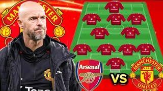 CONFIRMED Arsenal Vs Man United Potential 4-2-3-1 Line Up in The Pre-Season Under Ten Hag 202425