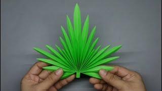 HOW TO MAKE AN EASY 3D PAPER FAN PALM LEAF