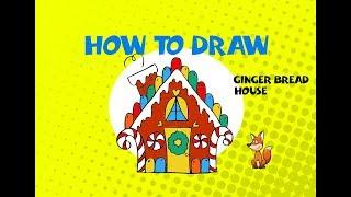 How to draw a Gingerbread house for Christmas - Learn to Draw - ART LESSON art channel