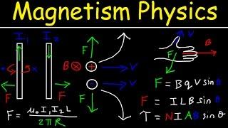 Magnetism Magnetic Field Force Right Hand Rule Amperes Law Torque Solenoid Physics Problems