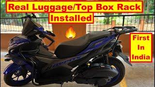 Luggage and Top Box Rack Installed on Yamaha Aerox 155  Real Luggage rack for Aerox 155 India