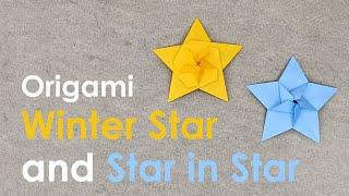 Christmas Origami Tutorials Winter Star and Star in Star Jane Rosemarin