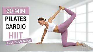 30 Min Full Body Pilates HIIT Fat Burning Lean Muscle Flexibility No Repeat Warm Up + Cool Down