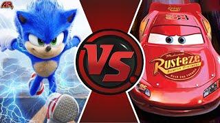 SONIC vs LIGHTNING McQUEEN Cars vs Sonic The Hedgehog 3D Movie CARTOON FIGHT ANIMATION