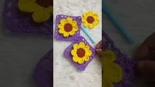 Crochet Flower Granny Square follow for more tutorials#crochetrainbowsandbutterflies #handmade #diy