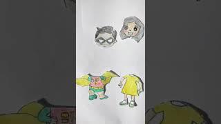 Kawaii and girl head exchange#cartoon #shorts #funny