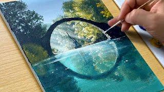 How to Paint a Beautiful Lake  Acrylic Painting for Beginners