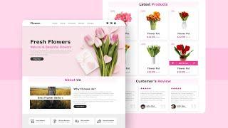 Create A Responsive E-Commerce Flower Shop Website Design Using Pure HTML & CSS Only