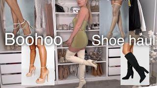 Boohoo shoe haul with try on  high heels  boots