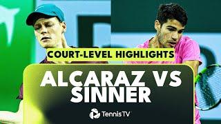 Carlos Alcaraz vs Jannik Sinner Court Level Highlights  Indian Wells Semi-Final 2023