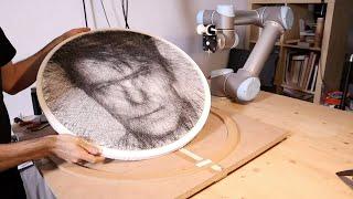 The making of a Thread Portrait with Robots - String Art