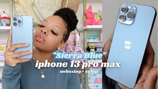 *SIERRA BLUE* IPHONE 13 PRO MAX  UNBOXING + SETUP  CAMERA TEST CINEMATIC MODE + MORE