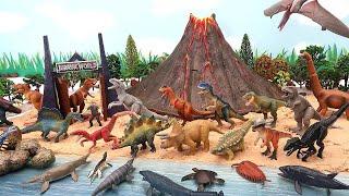 DIY Volcano Island With Jurassic World-2 Dinosaurs T-Rex Indominus BLUE Battle Dino Video