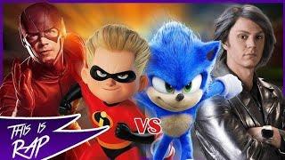 flash vs quicksilver vs Sonic vs dash. batalla de rap