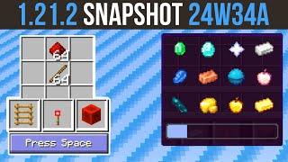 Minecraft 1.21.2 Snapshot 24W34A  Fast Crafting & Left Oriented Redstone