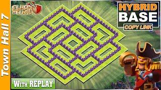 BEST TH7 Base with REPLAY  Town Hall 7 HybridFARMING Base COPY LINK - Clash of Clans