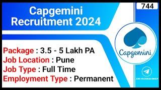 Capgemini Recruitment 2024  Full Time Jobs  Pune IT Job  Process Associate Jobs