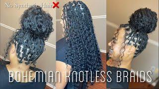 The BEST Hair For Boho Knotless Braids  Using ONLY 100% Human Hair  No Synthetic Hair  YWigs Hair