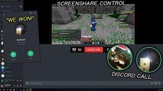 we used discord screenshare to play and win minecraft