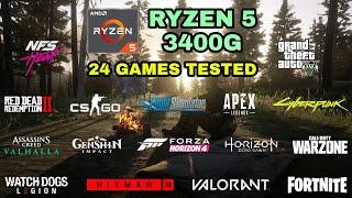 Ryzen 5 3400G Vega 11 - 24 Games Tested in 2021 - NO Dedicated GPU