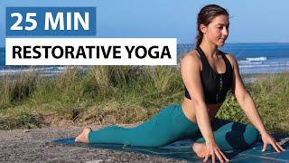 25 Min Restorative Yoga Flow  Full Body Yoga for All Levels