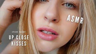 Kissing VERY Close Up 4K *ASMR* Pink Lips Mouth Sounds Gentle Triggers. Personal Attention GFE