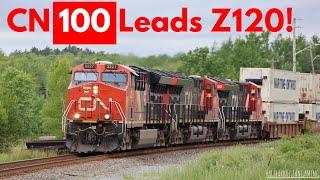 CN 3227 Leads Z120 Through Station Lane Private Crossing Windsor Junction NS.