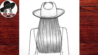 Как Нарисовать Девушку В Шляпе Очень Просто  Рисунок Карандашом  Учимся Рисовать Девушку В Шляпе