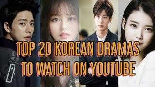 Top 20 Korean Dramas on youtube with English subtitles#koreandramas #kdrama #top