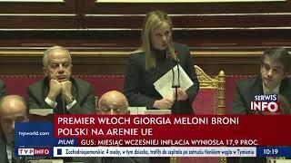 Premier Włoch Giorgia Meloni broni Polski na arenie międzynarodowej 