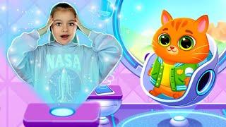 Історія для дітей як Арина і котик Bubbu грають в грі  Арина потрапила в космічний дім Бубу