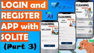 login and register app with SQLite in android studio 2023 part 3