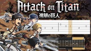 Attack on Titan OP 1 Shingeki no Kyojin - Guitar tutorial TAB