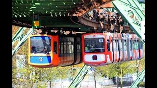 Вуппертальская подвесная железная дорога в долине реки Вуппер Schwebebahn  WUPPERTAL  Июль 2023