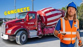 Concrete Trucks with Handyman Hal  Concrete Mixer Trucks for Kids