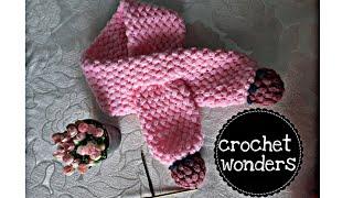 طريقة عمل كوفية كروشيه اطفالي  للمبتدئين خطوه بخطوهHow to make a baby crochet scarf  step by step