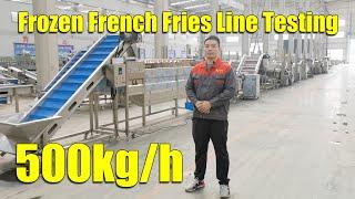 202109 500kg fully automatic frozen half fried potato french fries line testing