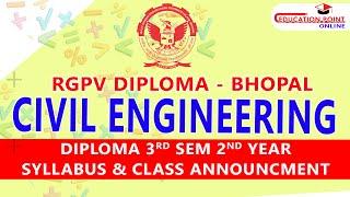 RGPV Diploma Civil Engg 3rd Sem 2nd Year Syllabus  Civil Diploma 3rd Sem RGPV Syllabus