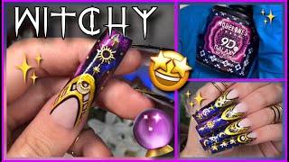 XXL Witch Nails  Acrylic Nails Using Mia Secret  Halloween 2021 DIY Tutorial  Cats Eye Gel