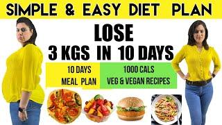 Easy Veg Diet Plan To Lose Weight Fast in 10 Days  Best Vegetarian Diet Plan For Fast Weight Loss