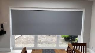 Motorised remote controlled blackout roller blind