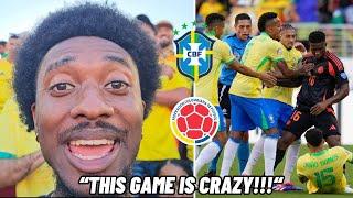 CRAZY ATMOSPHERE AT BRAZIL VS COLOMBIA TO DECIDE WHO TOPS GROUP D  Raphinha Free Kick BANGER