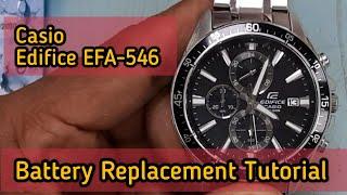 Casio edifice EFA-546 Battery Replacement Tutorial  Watch Repair Channel