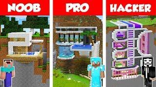 Minecraft NOOB vs PRO vs HACKER MODERN MOUNTAIN HOUSE BUILD CHALLENGE in Minecraft 2  Animation